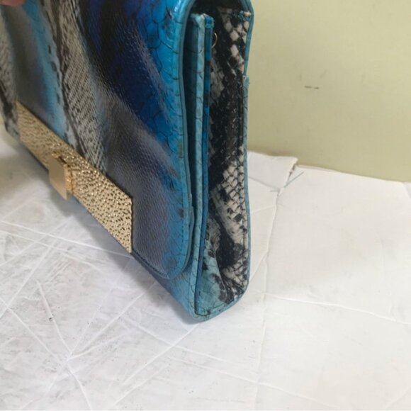 Roccobarocco NEW Clutch Bag Animal Snake Print Large Shoulder Purse Logo Vegan - Picture 13 of 16